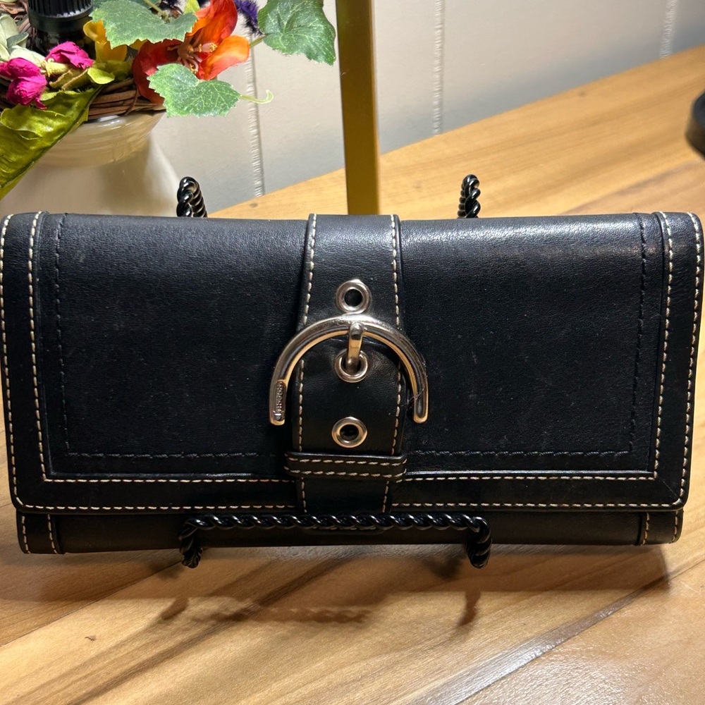 Coach Soho Buckle Tri-Fold Leather Wallet - Picture 2 of 9